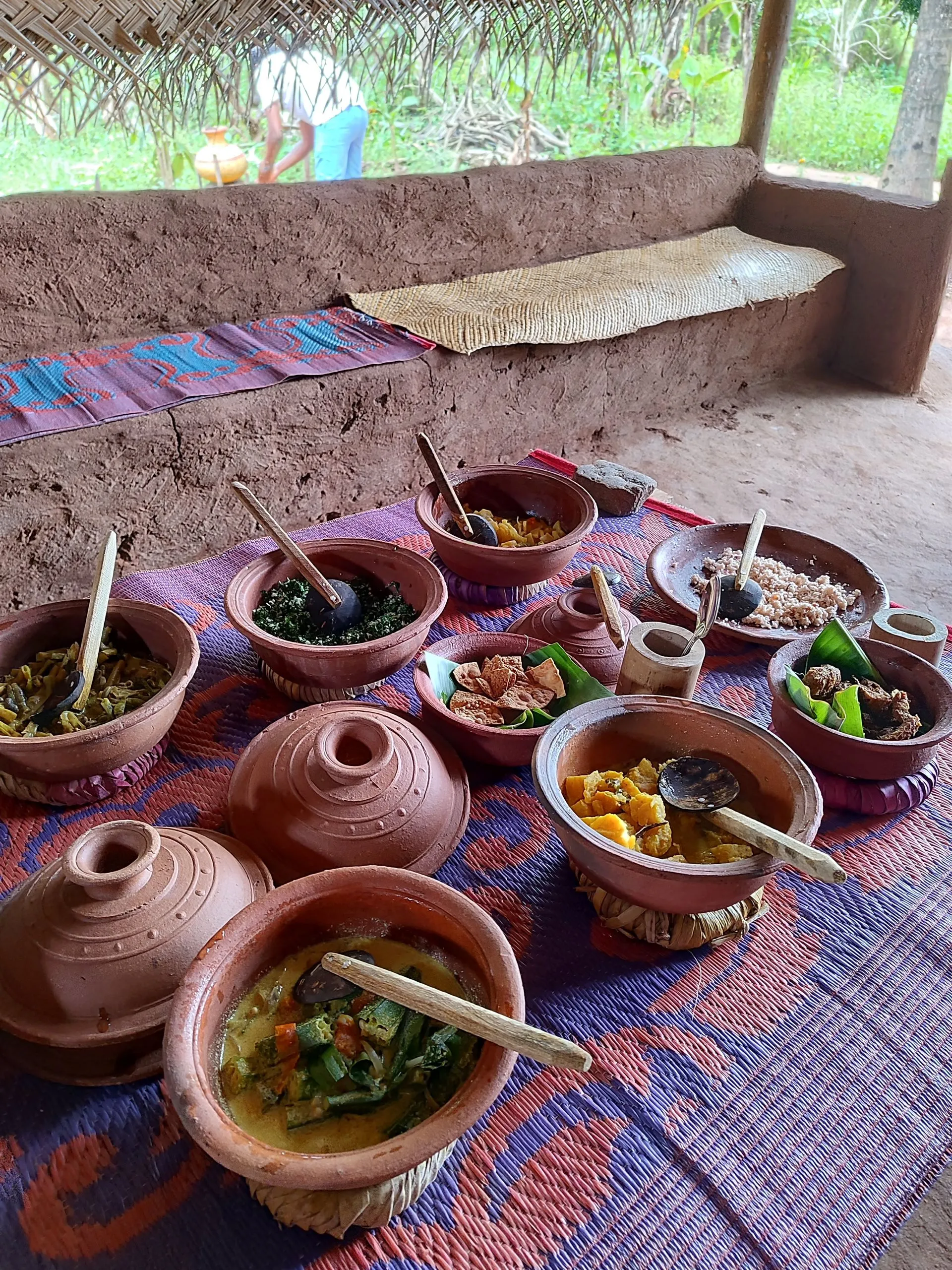 A rice and curry meal on the road