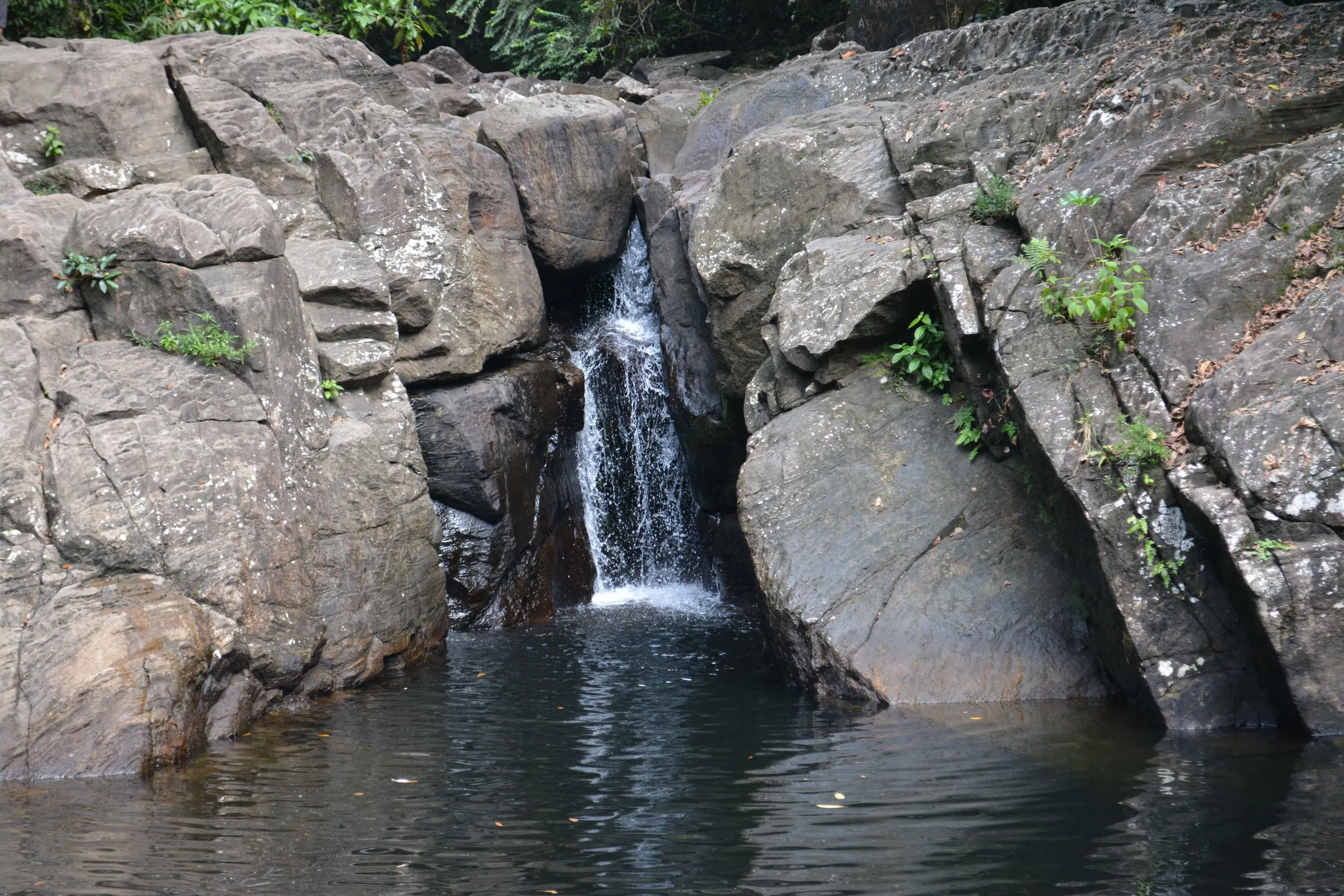 Thambadola Ella running between granite boulders into its pool